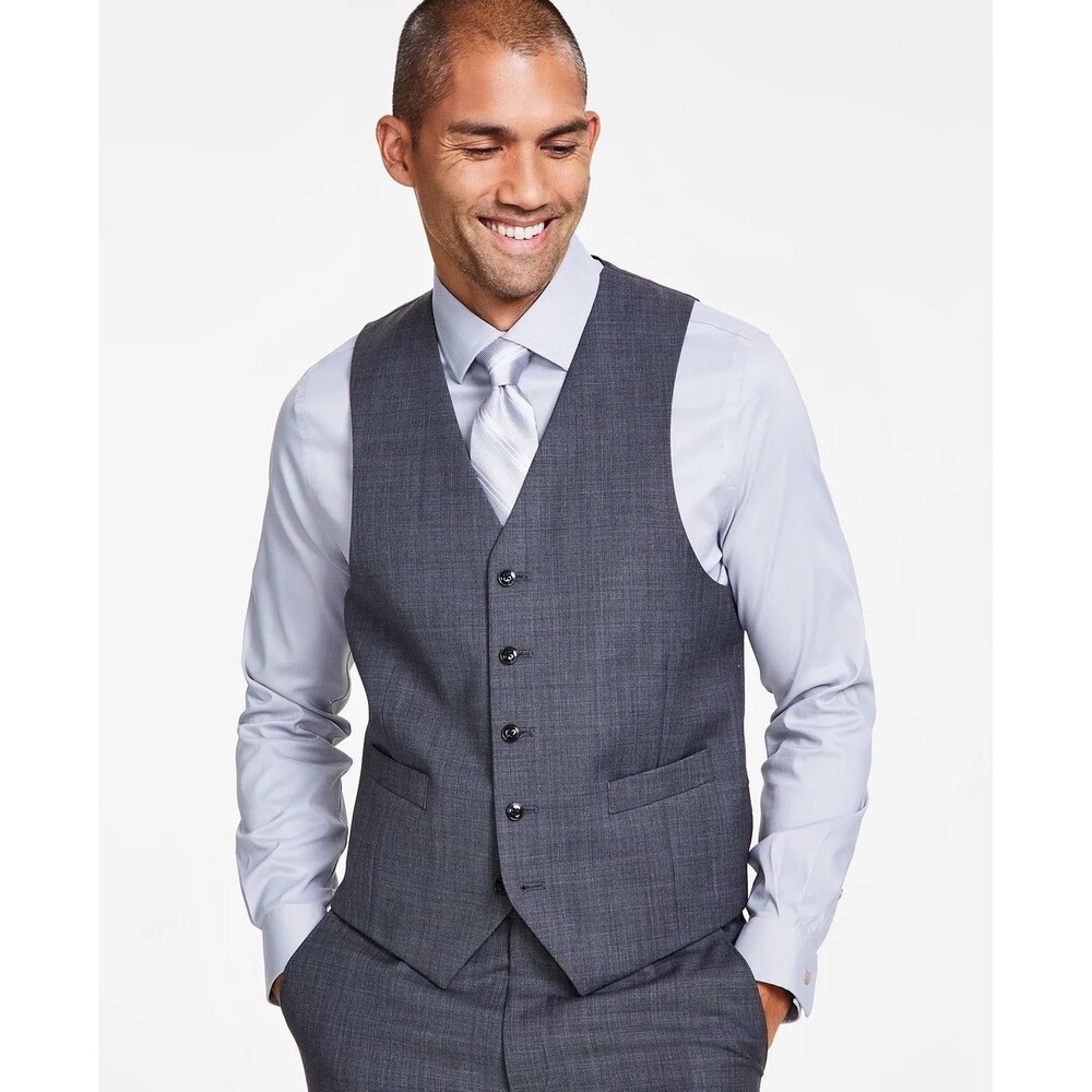 $125 NEW MICHAEL KORS MENS MEDIUM SOLID GRAY SOFT WOOL CANADA SUIT JACKET VEST